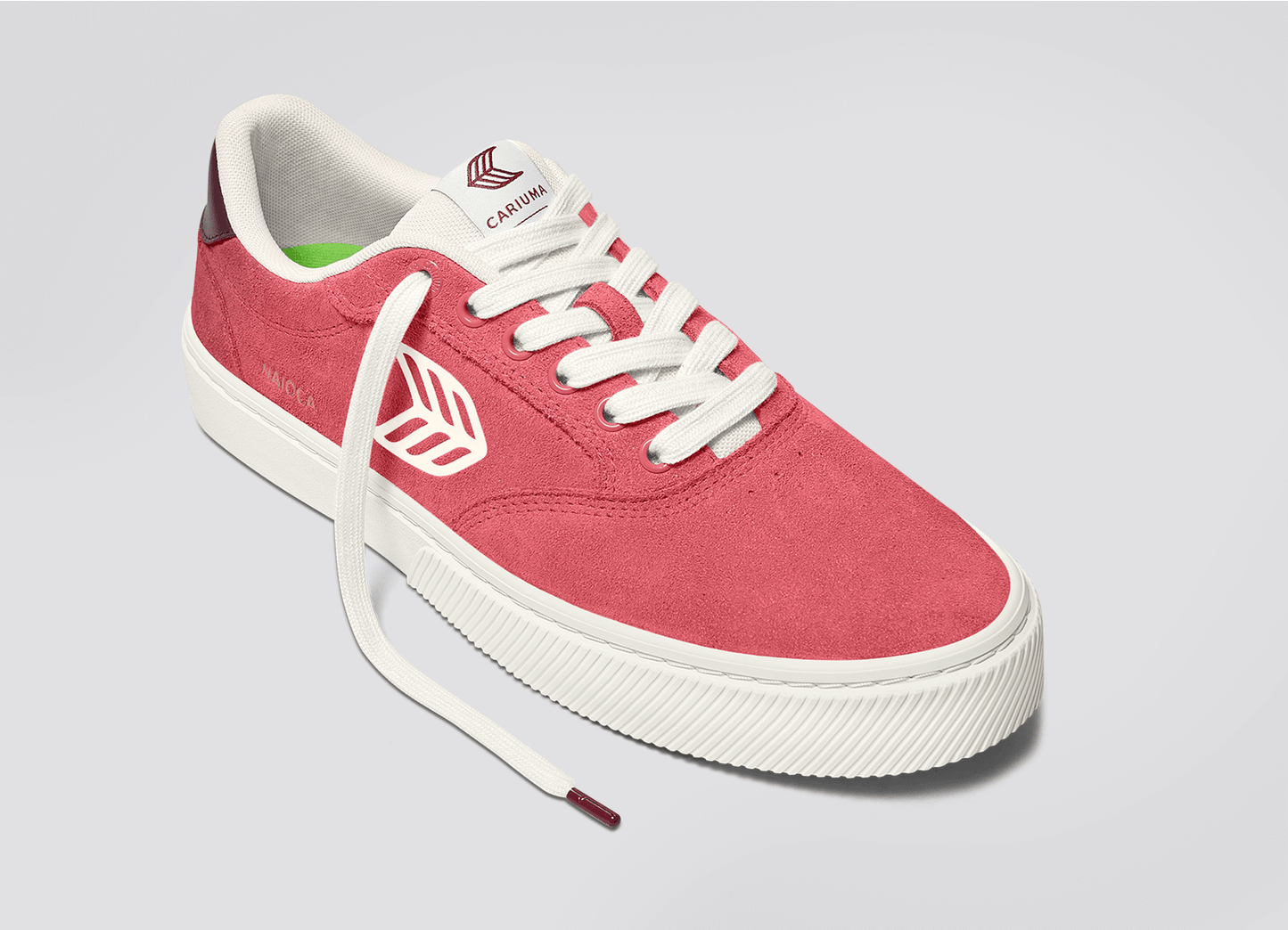 NAIOCA Watermelon Suede Ivory Logo Ruby Wine Sneaker