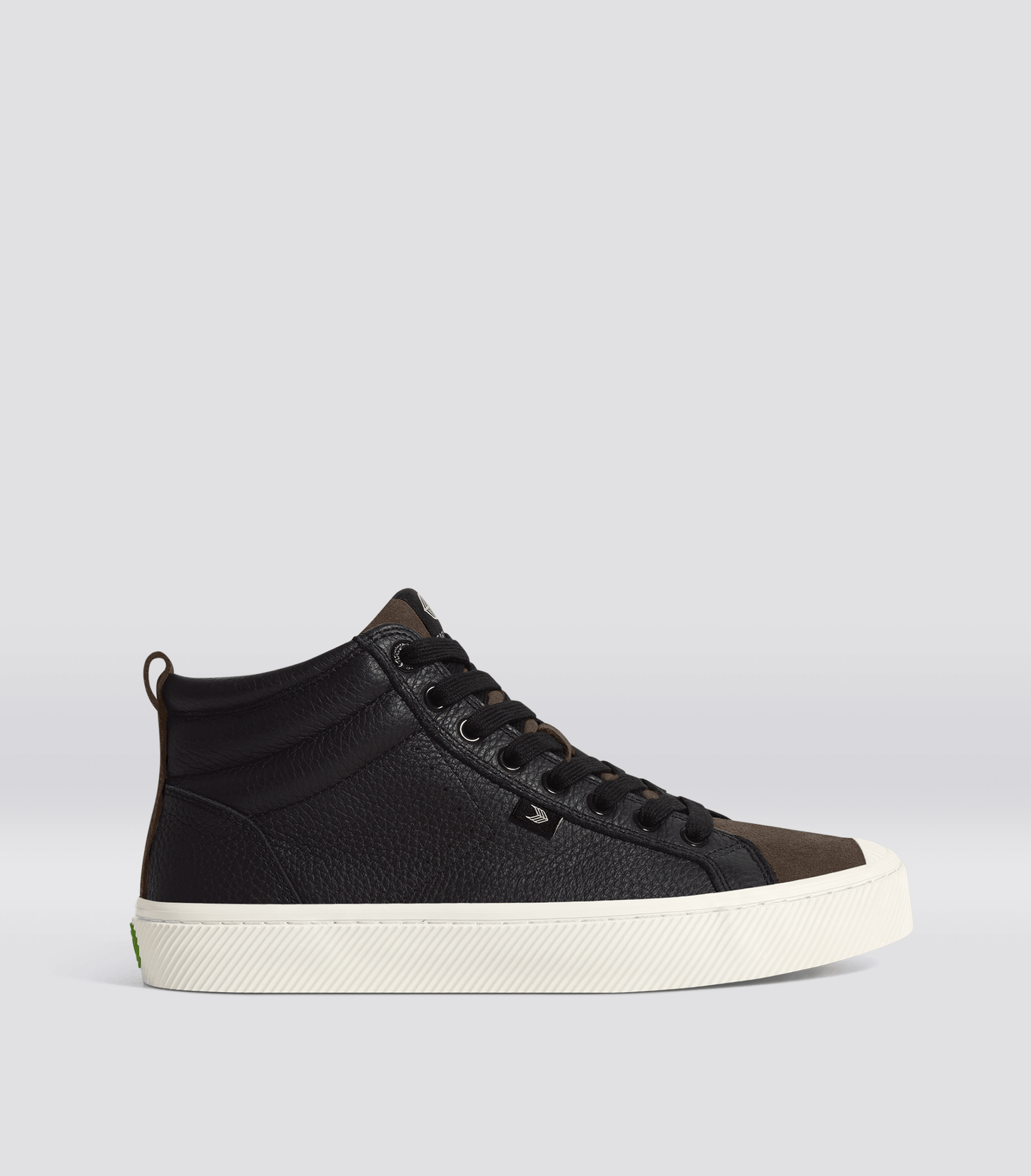 OCA High Black Premium Leather Dark Khaki Suede Sneaker