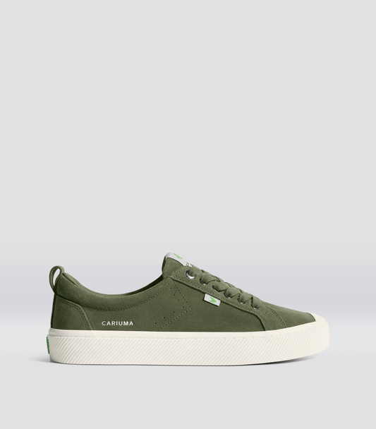 OCA Low Bronze Green Suede Sneaker