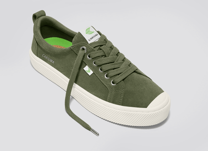 OCA Low Bronze Green Suede Sneaker