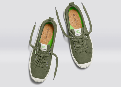 OCA Low Bronze Green Suede Sneaker