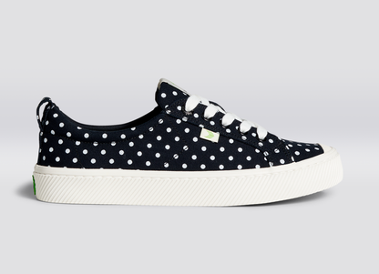 OCA Low Black Canvas White Polka Dots Sneaker