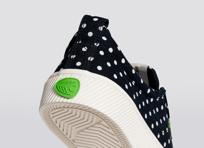 OCA Low Black Canvas White Polka Dots Sneaker