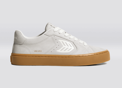 SALVAS Gum Smoke White Suede Off-White Logo Sneaker