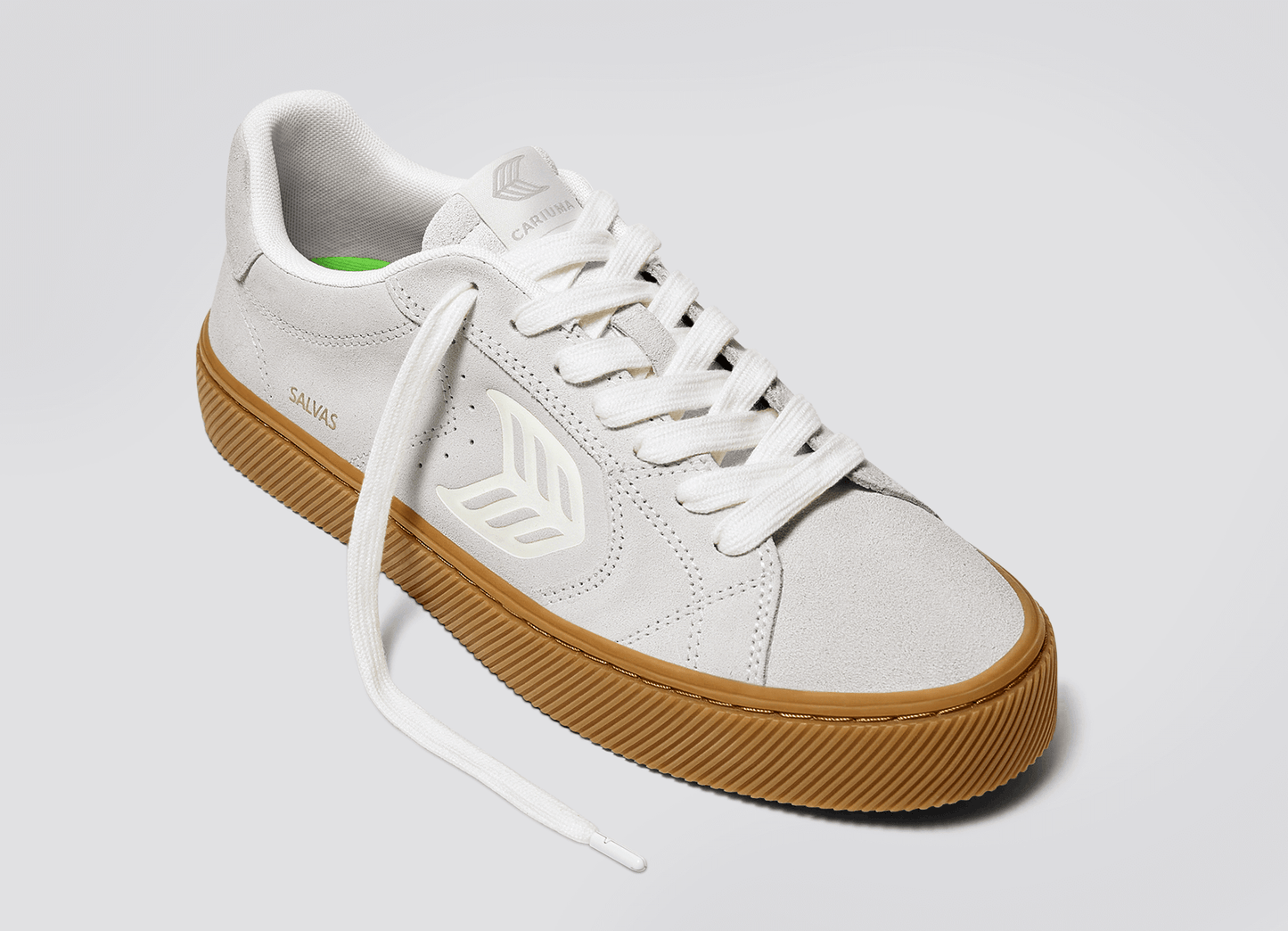 SALVAS Gum Smoke White Suede Off-White Logo Sneaker