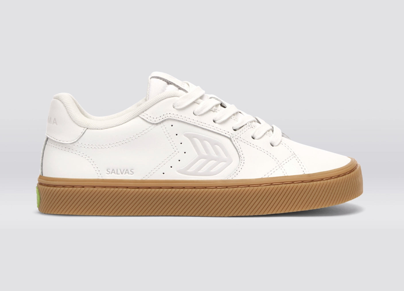 SALVAS Smooth Leather Warm White Logo Gum