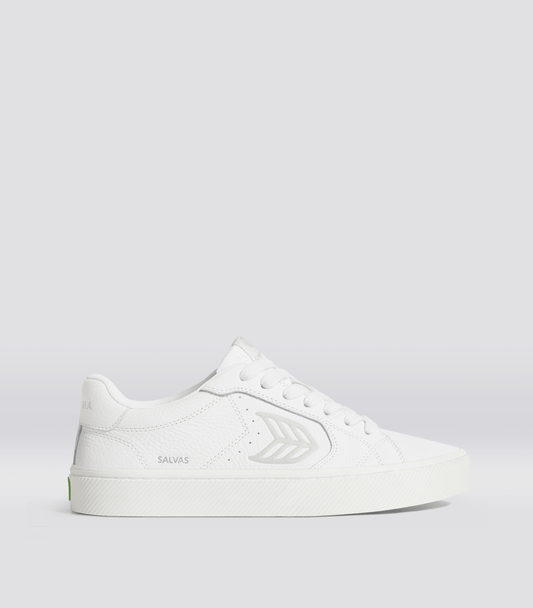 SALVAS White Premium Leather Ice Logo Sneaker