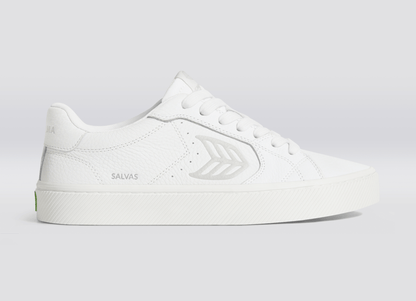 SALVAS White Premium Leather Ice Logo Sneaker