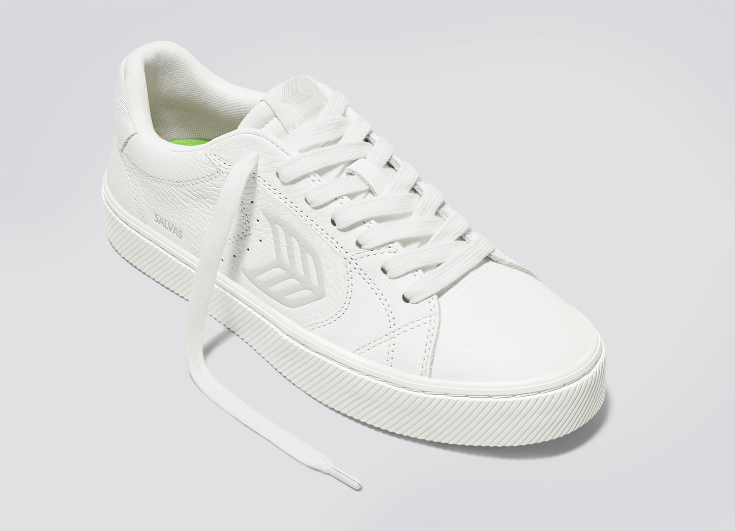 SALVAS White Premium Leather Ice Logo Sneaker