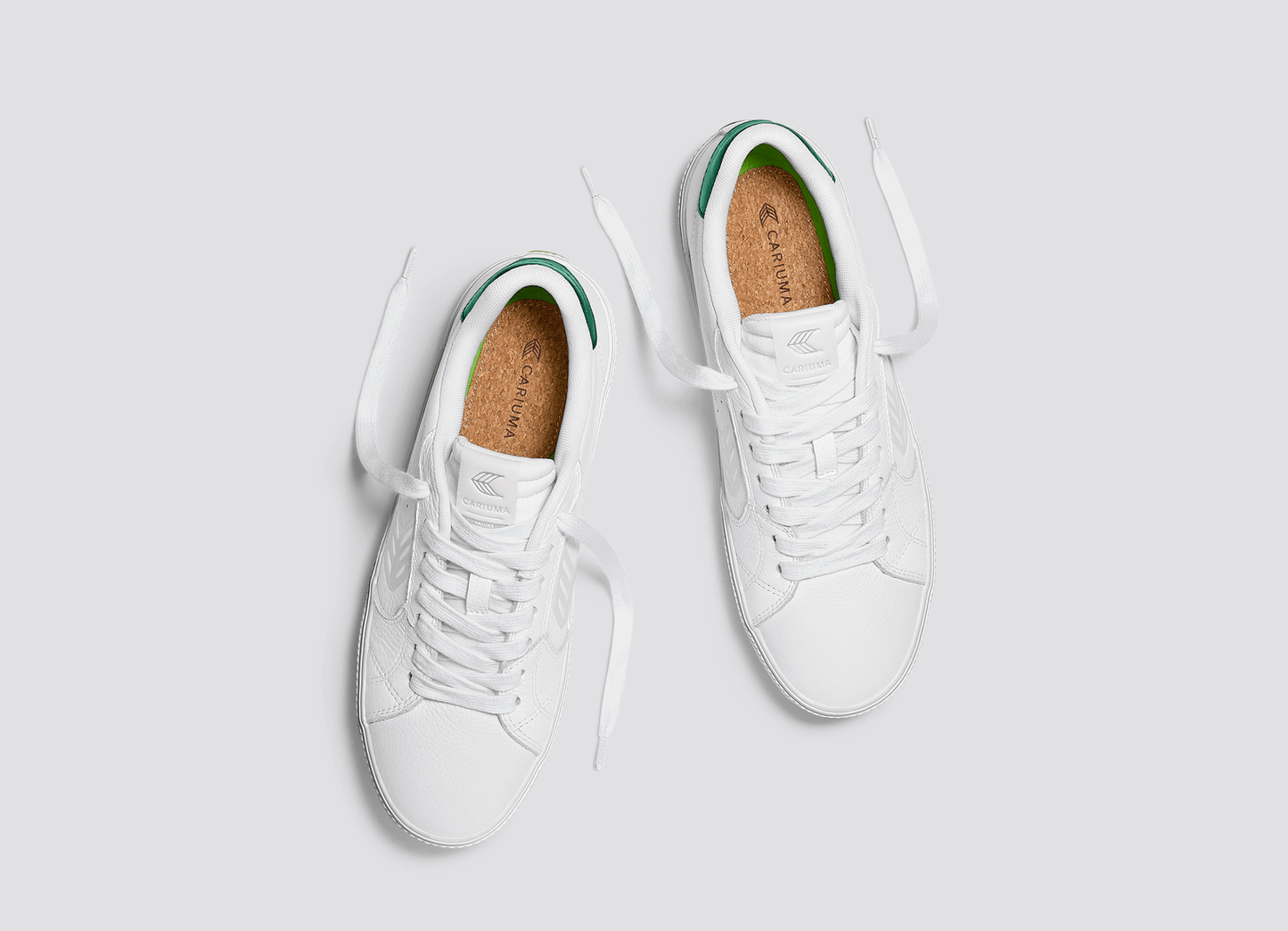 SALVAS White Premium Leather Ice Logo Metallic Green Sneaker