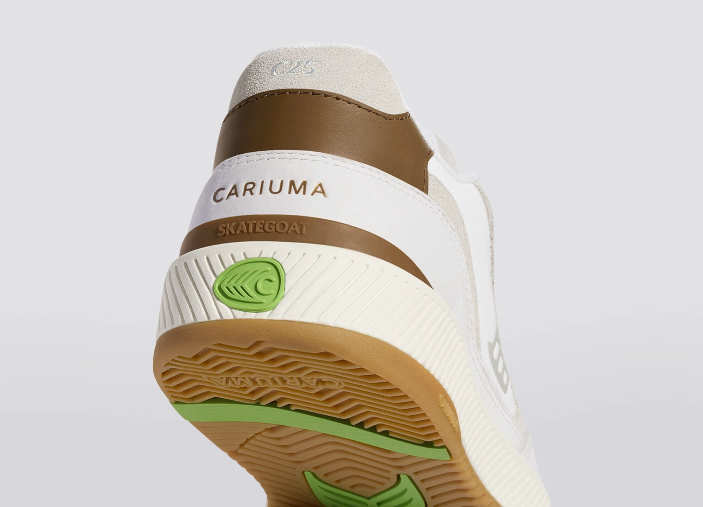 Skategoat C25 White Premium Leather Plaza Taupe Logo Ivory Sneaker