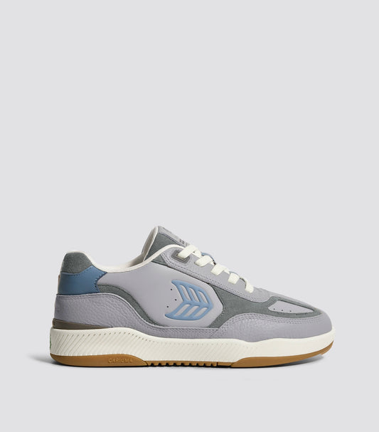 Skategoat C25 Onyx Grey Premium Leather Logo Faded Denim Sneaker