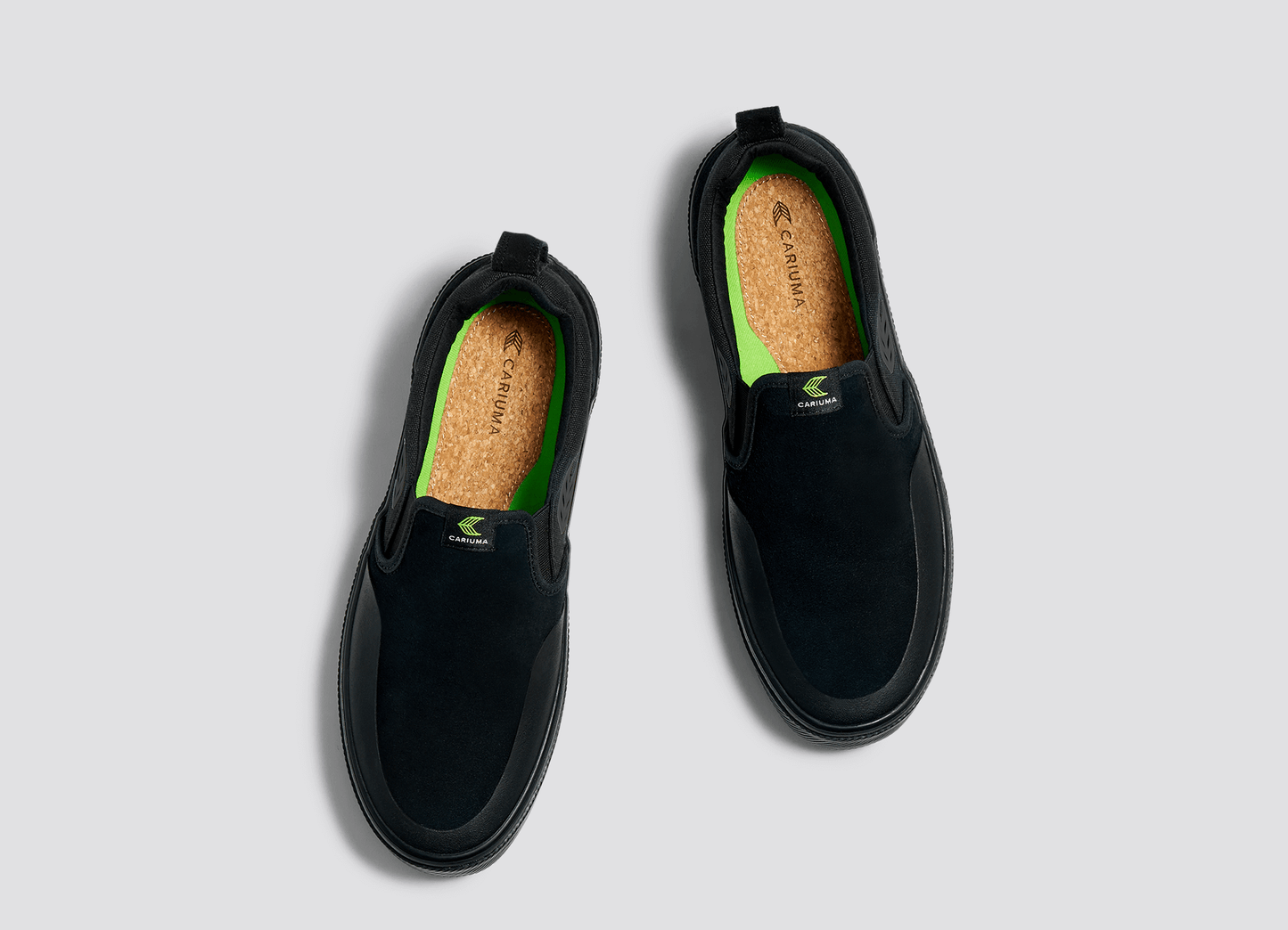 SLIP-ON PRO All Black Suede and Canvas Ash Grey Logo Sneaker