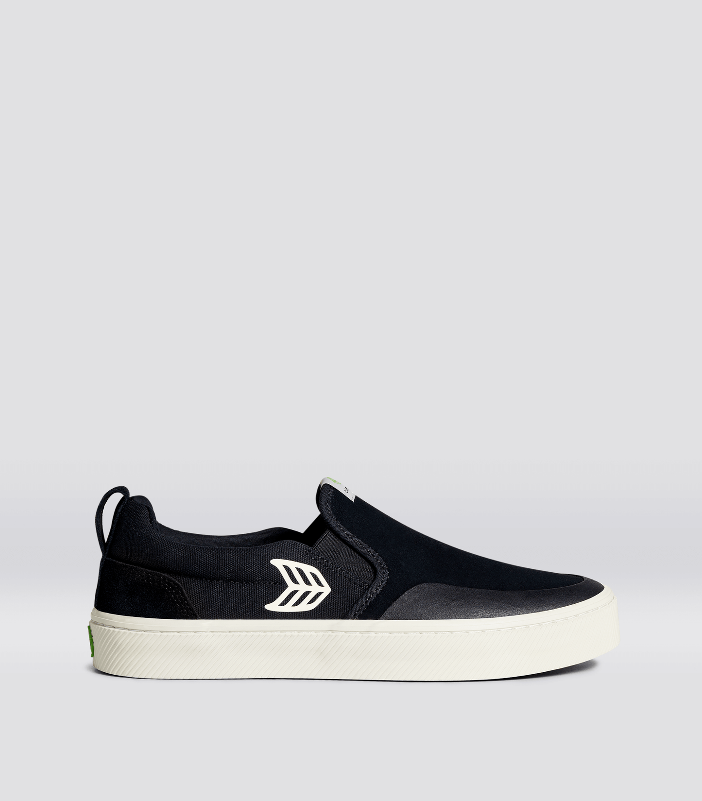 SLIP-ON PRO Black Suede and Canvas Ivory Logo Sneaker