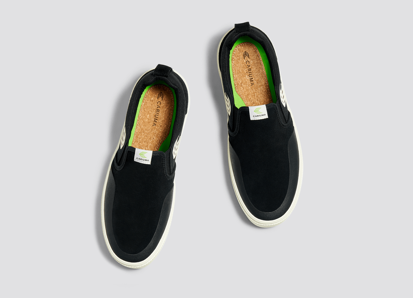 SLIP-ON PRO Black Suede and Canvas Ivory Logo Sneaker