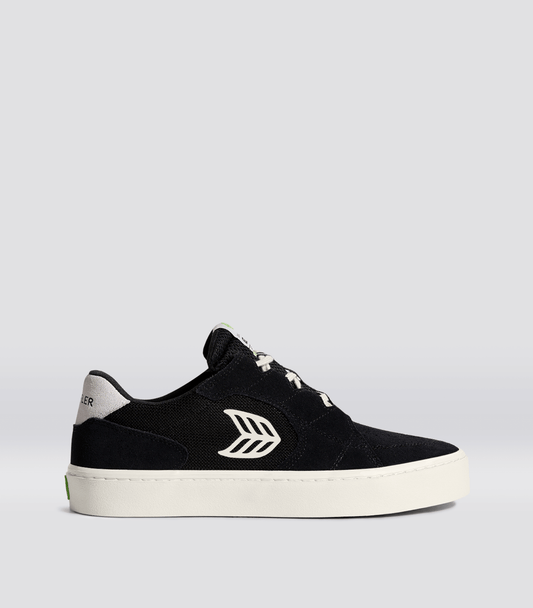 T20 PRO Black Suede and Mesh Ivory Logo Sneaker