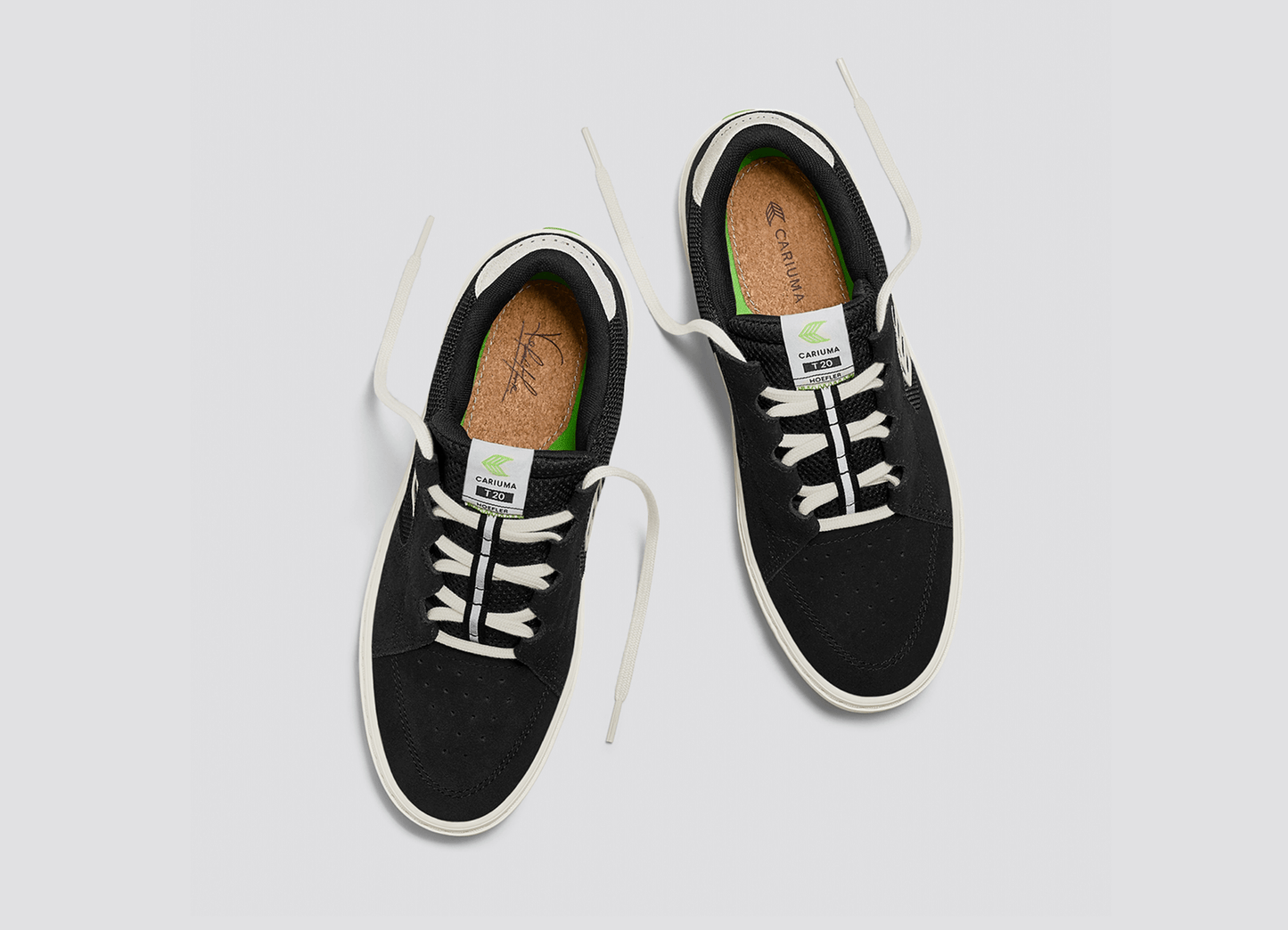 T20 PRO Black Suede and Mesh Ivory Logo Sneaker