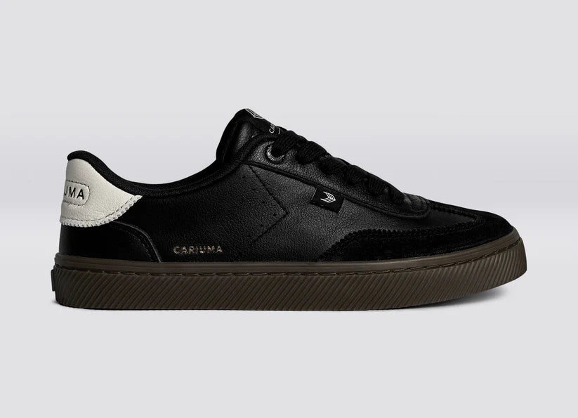 TOCA Teak Black Diamond Leather Off-White Accents Sneaker