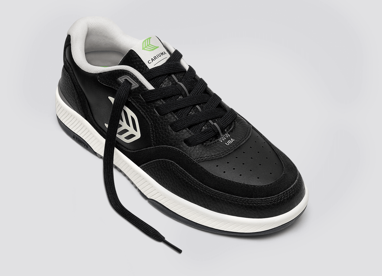 UBA Black Leather Off-White Logo Sneaker