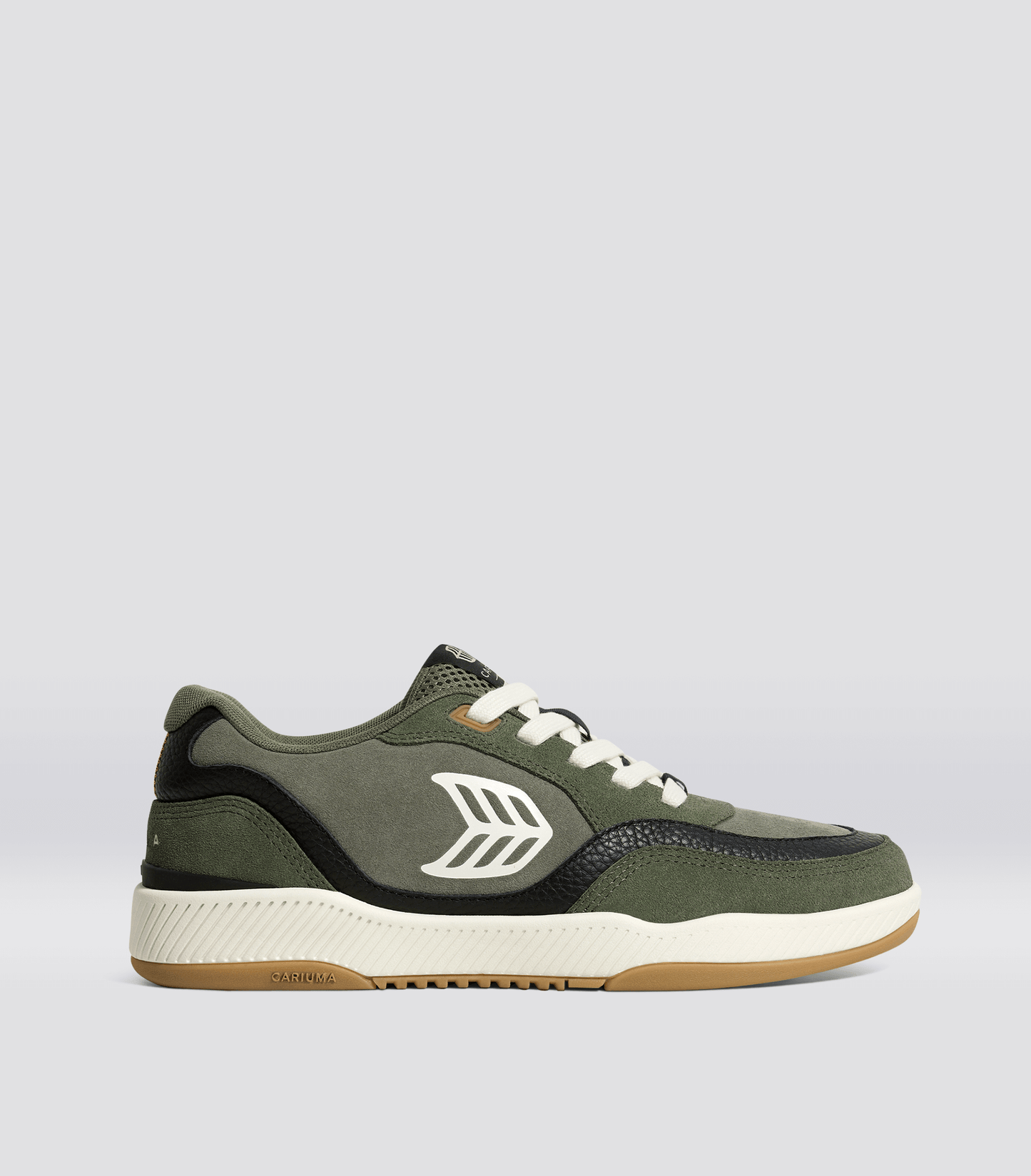 UBA Bronze Green Suede Ivory Logo Sneaker