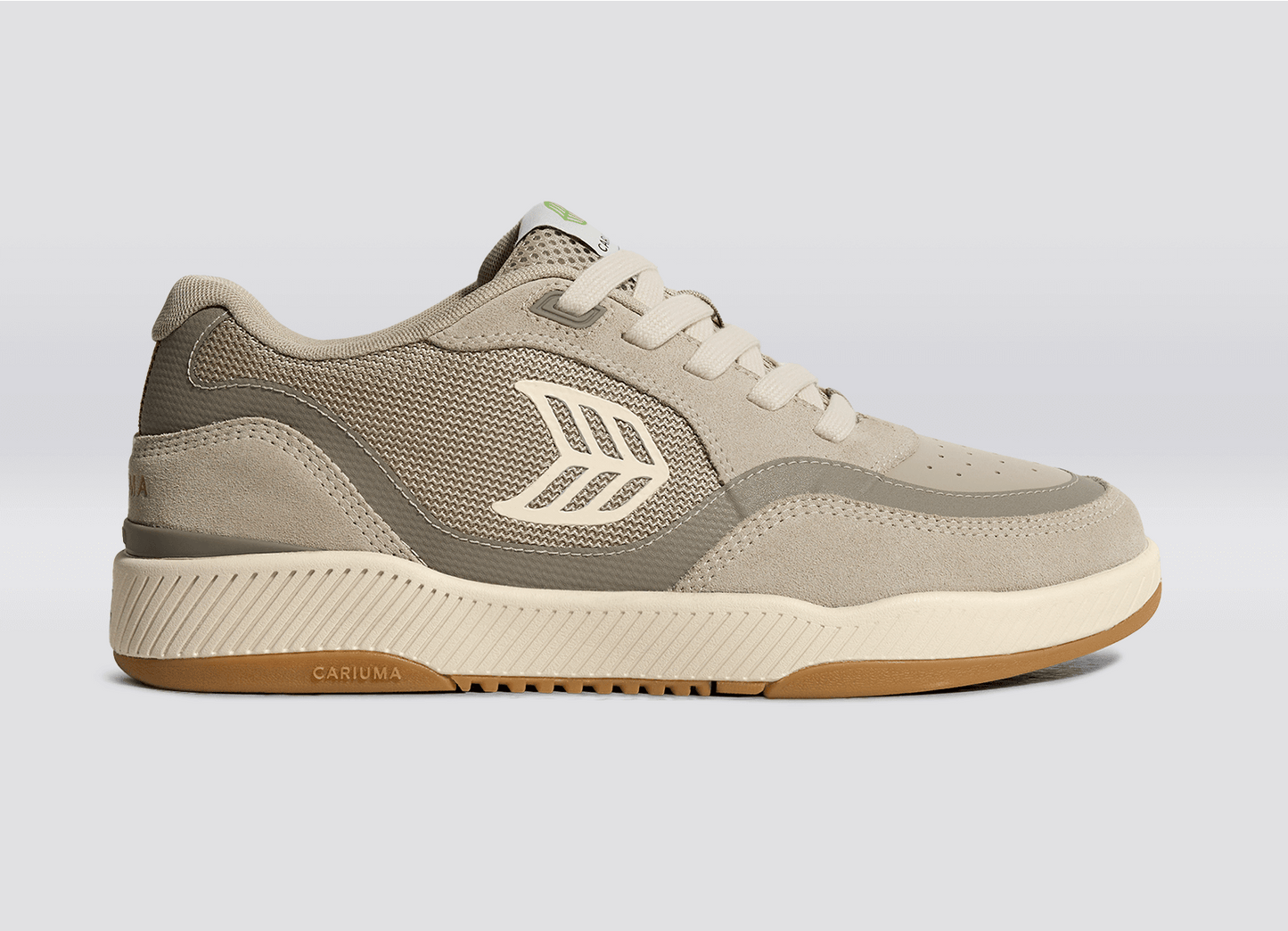 UBA PRO Plaza Taupe Suede and Mesh Almond Milk Logo Sneaker