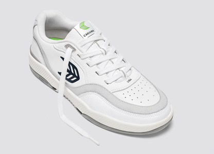 UBA White Leather Black Logo Sneaker