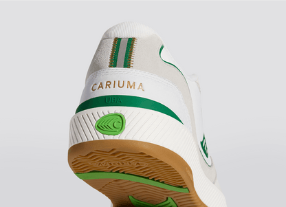 UBA Gum White Leather Green Logo Sneaker