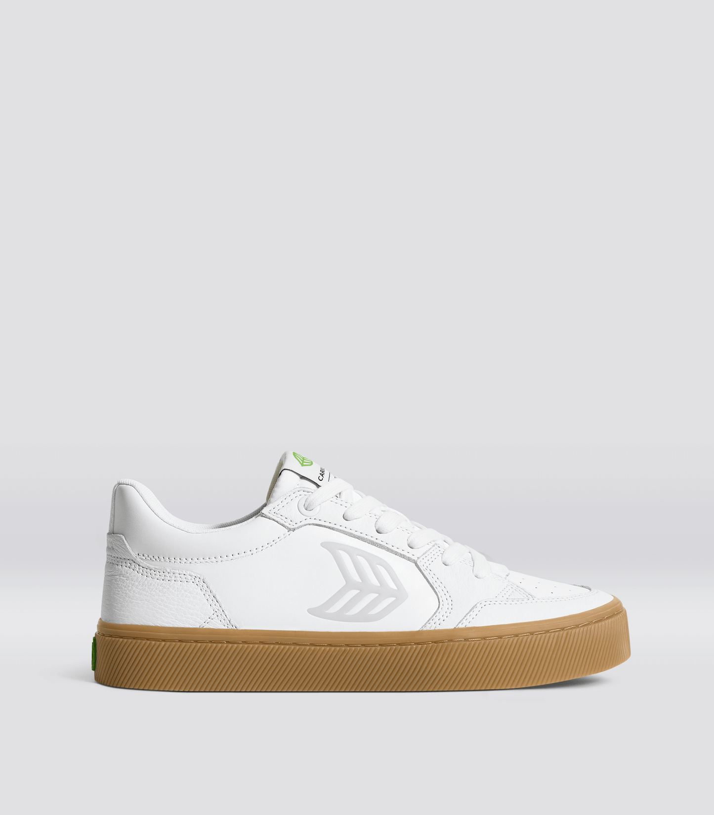 VALLELY Gum White Leather Ice Logo Sneaker