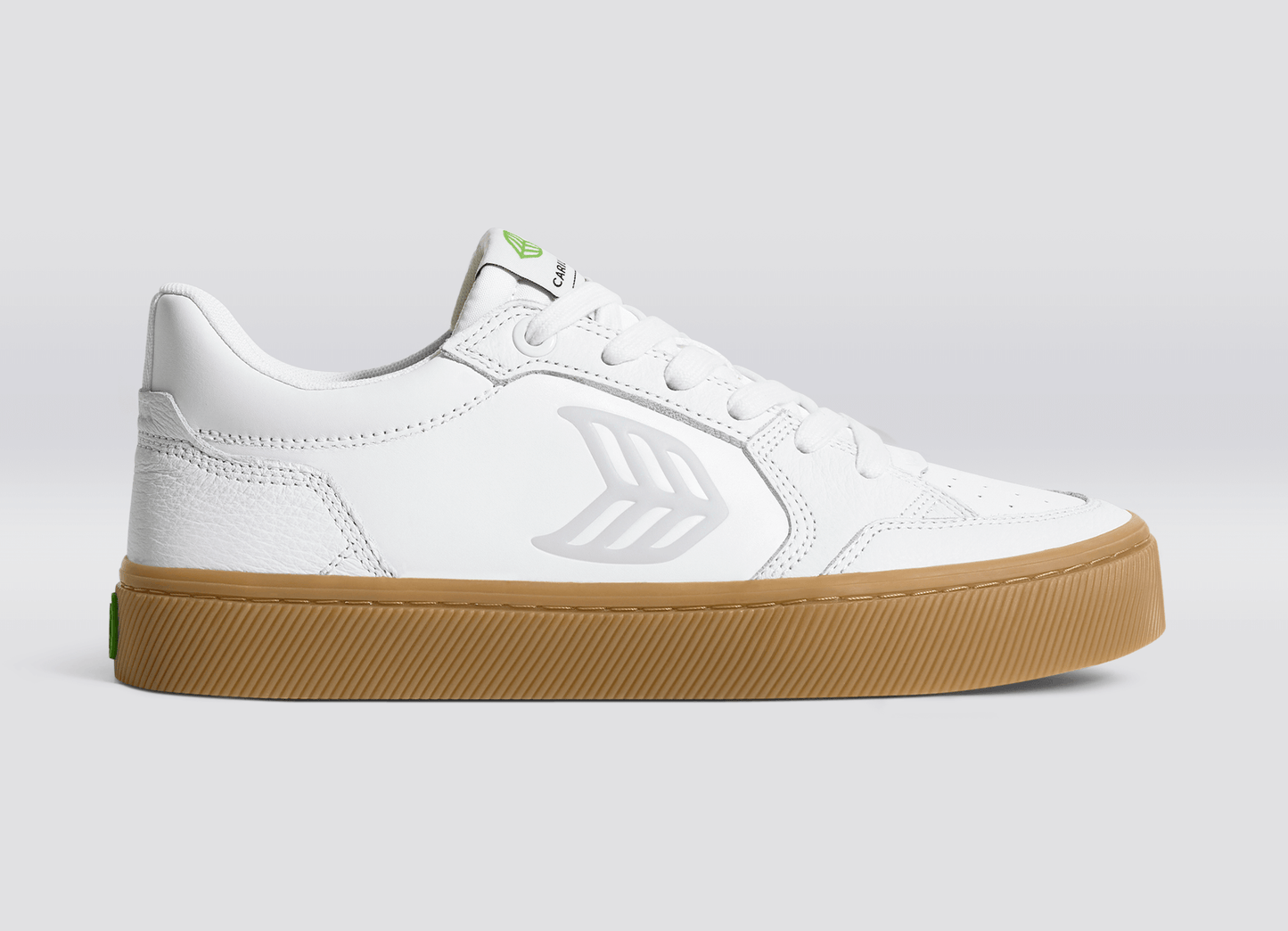 VALLELY Gum White Leather Ice Logo Sneaker