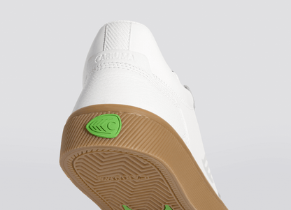 VALLELY Gum White Leather Ice Logo Sneaker