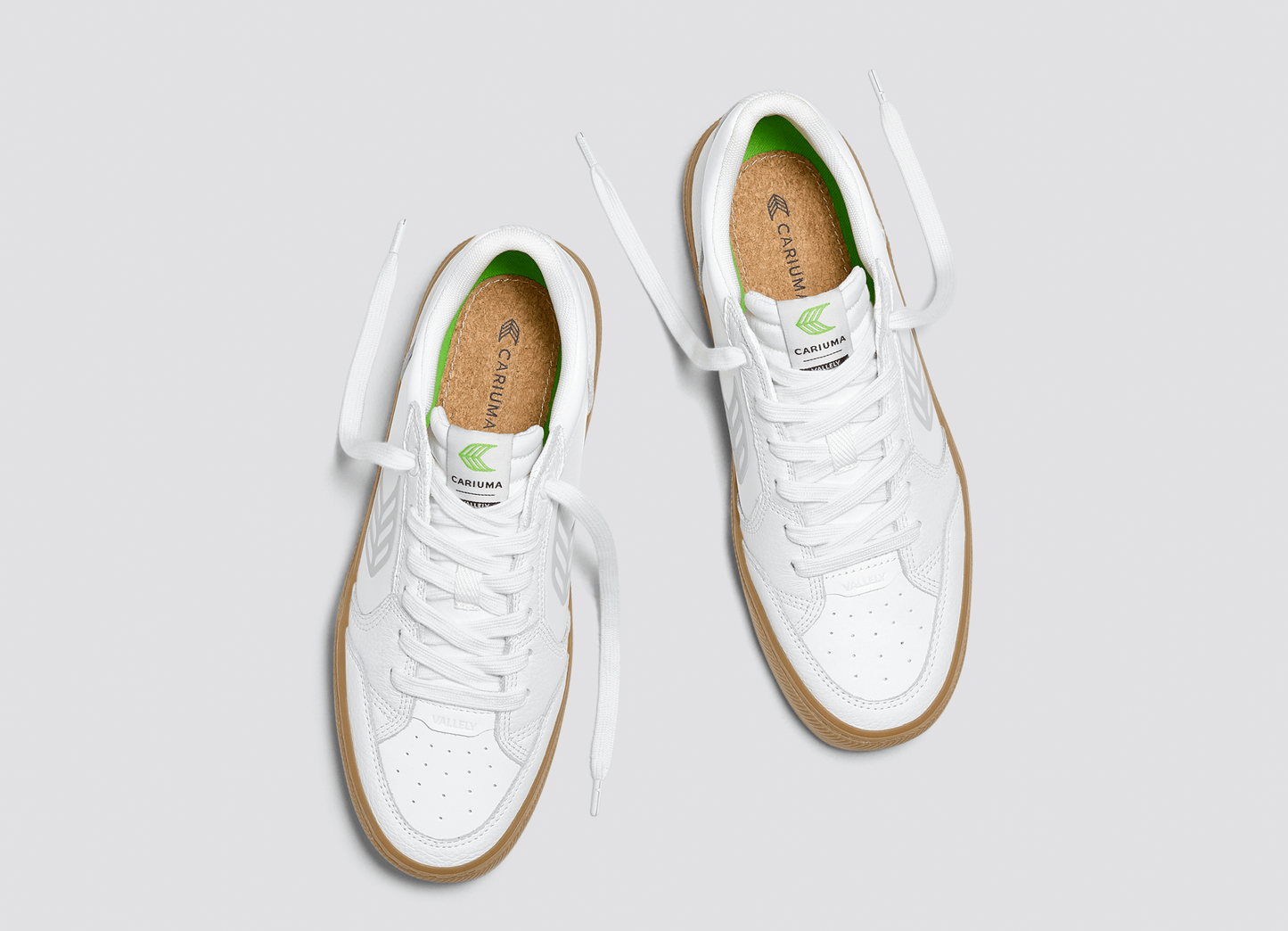 VALLELY Gum White Leather Ice Logo Sneaker