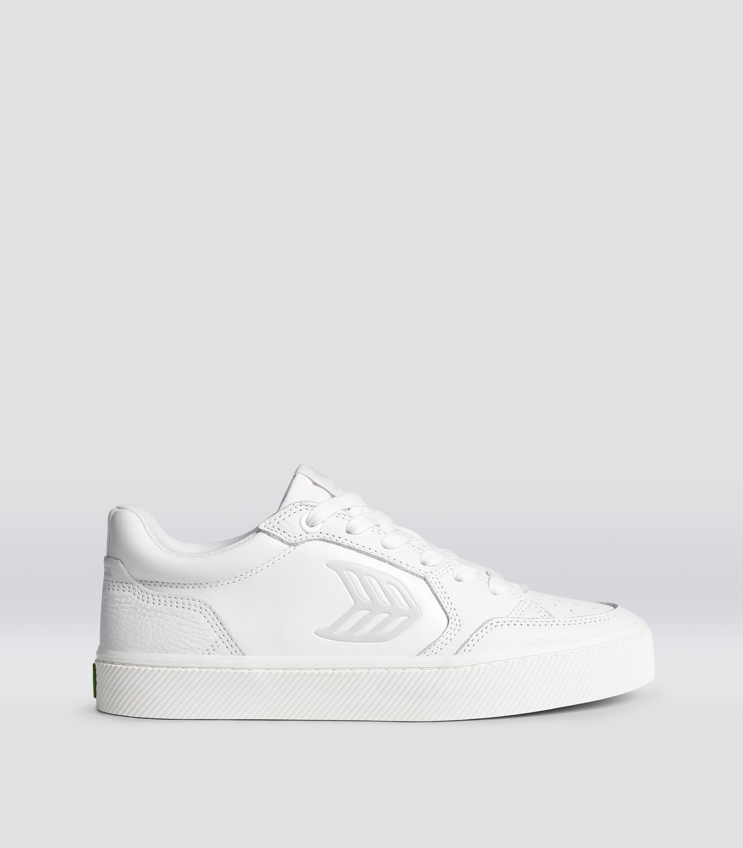 VALLELY White Leather Ice Logo Sneaker