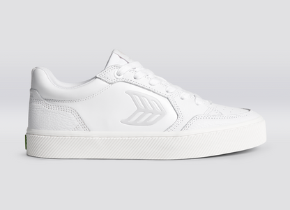 VALLELY White Leather Ice Logo Sneaker