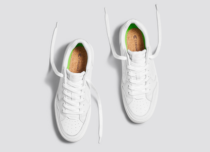 VALLELY White Leather Ice Logo Sneaker